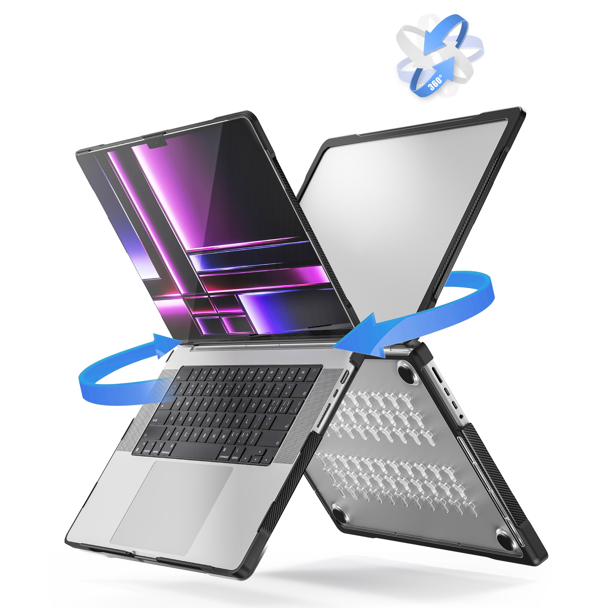 Apple MacBook Pro 16 2024 Stødsikkert Hybrid-cover, Gennemsigtig