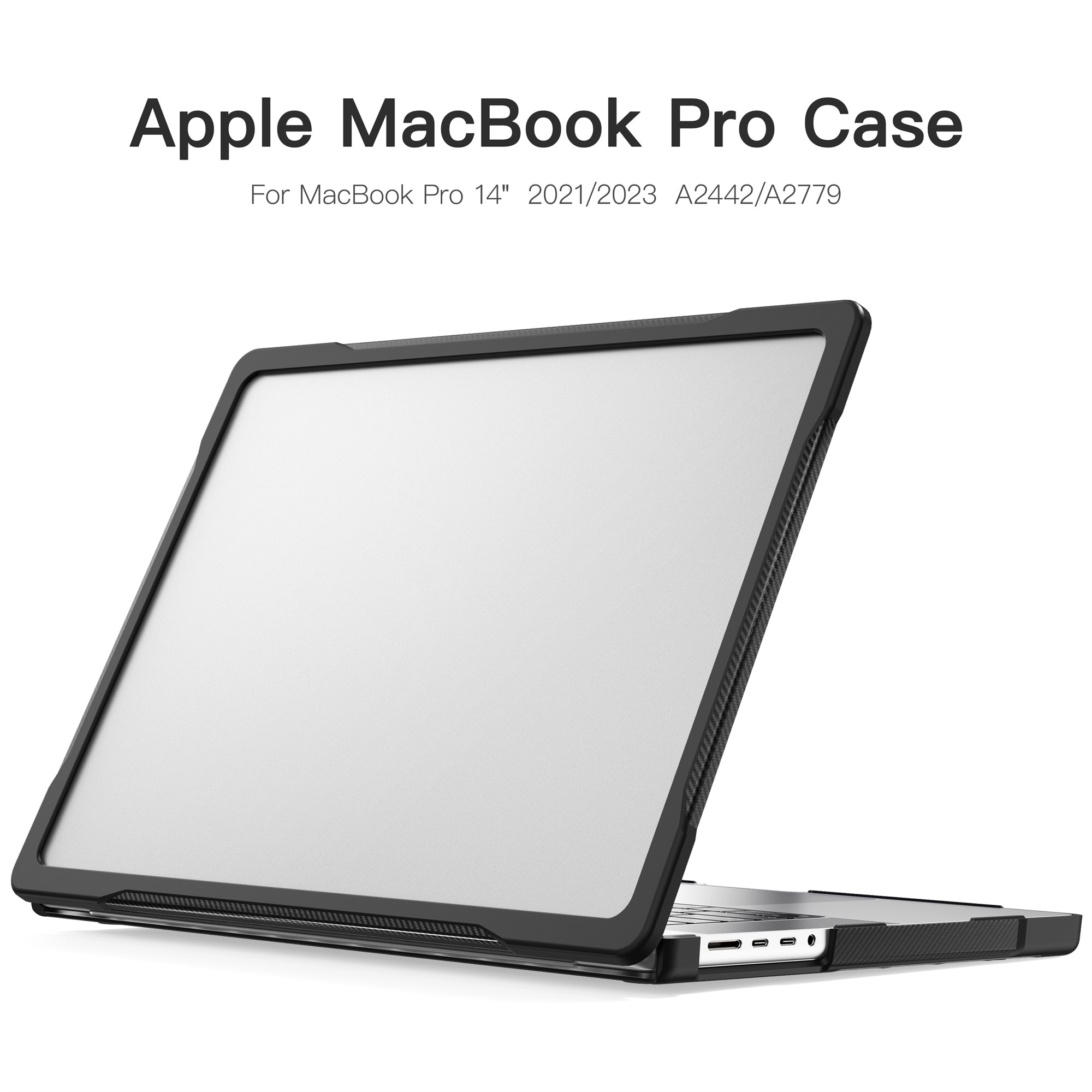 Apple MacBook Pro 14 2024 Stødsikkert Hybrid-cover, Gennemsigtig