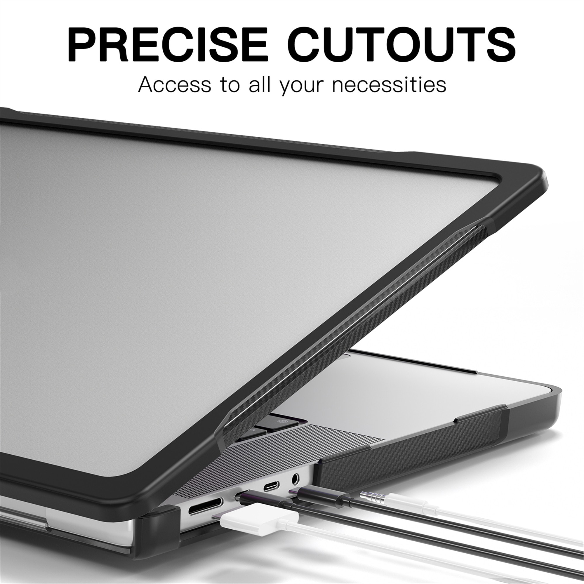 Apple MacBook Pro 14 2024 Stødsikkert Hybrid-cover, Gennemsigtig