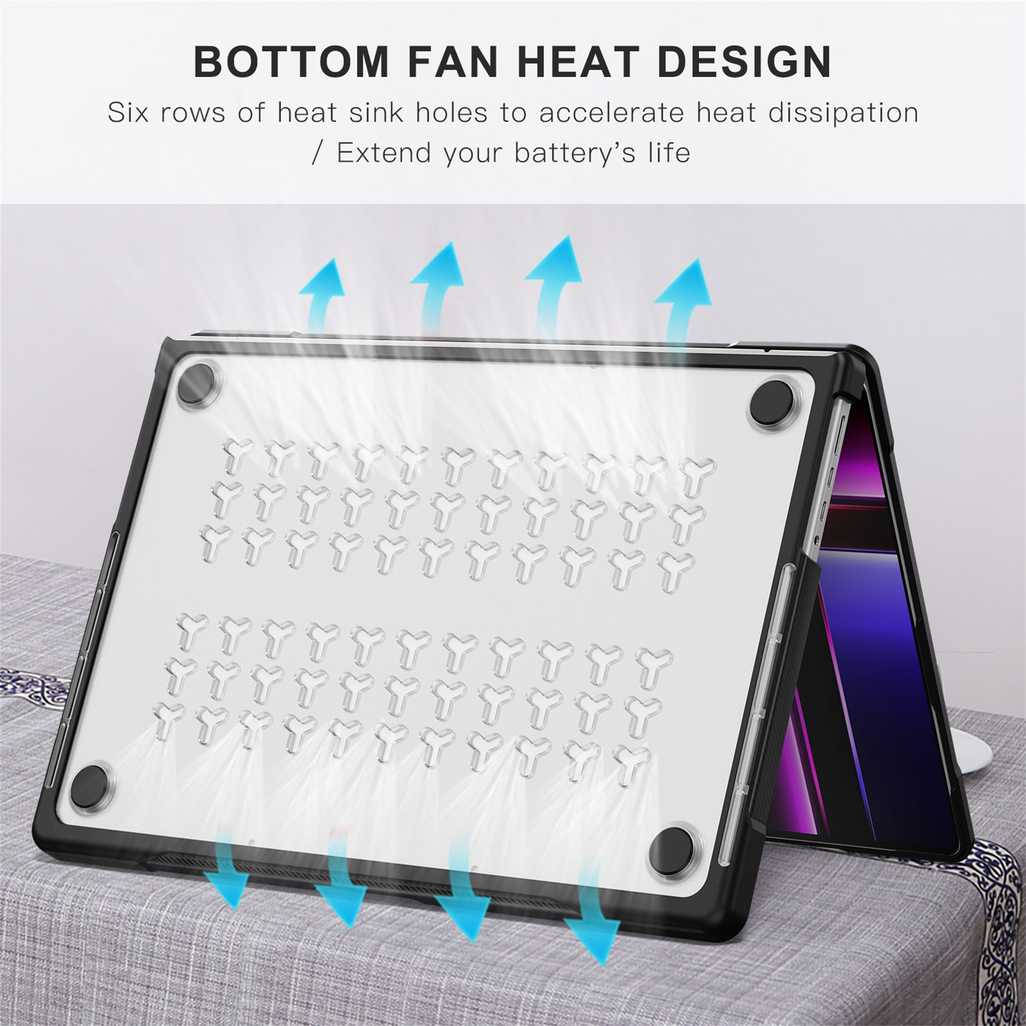 Apple MacBook Pro 14 2024 Stødsikkert Hybrid-cover, Gennemsigtig