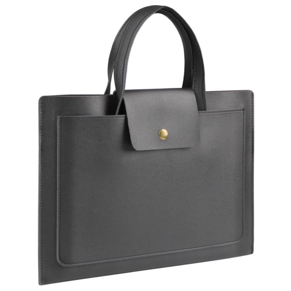 14" minimalistisk laptoptaske i kunstlæder, Sort