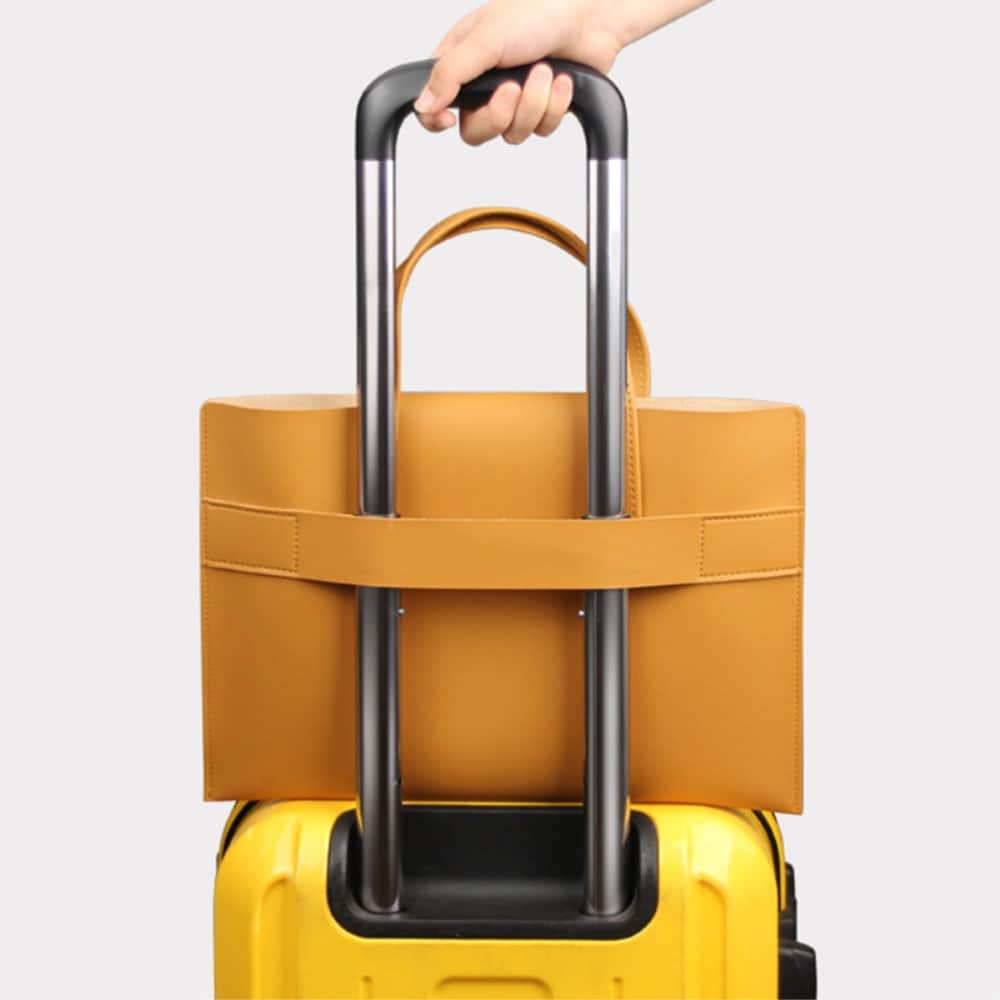 14" minimalistisk laptoptaske i kunstlæder, Sort