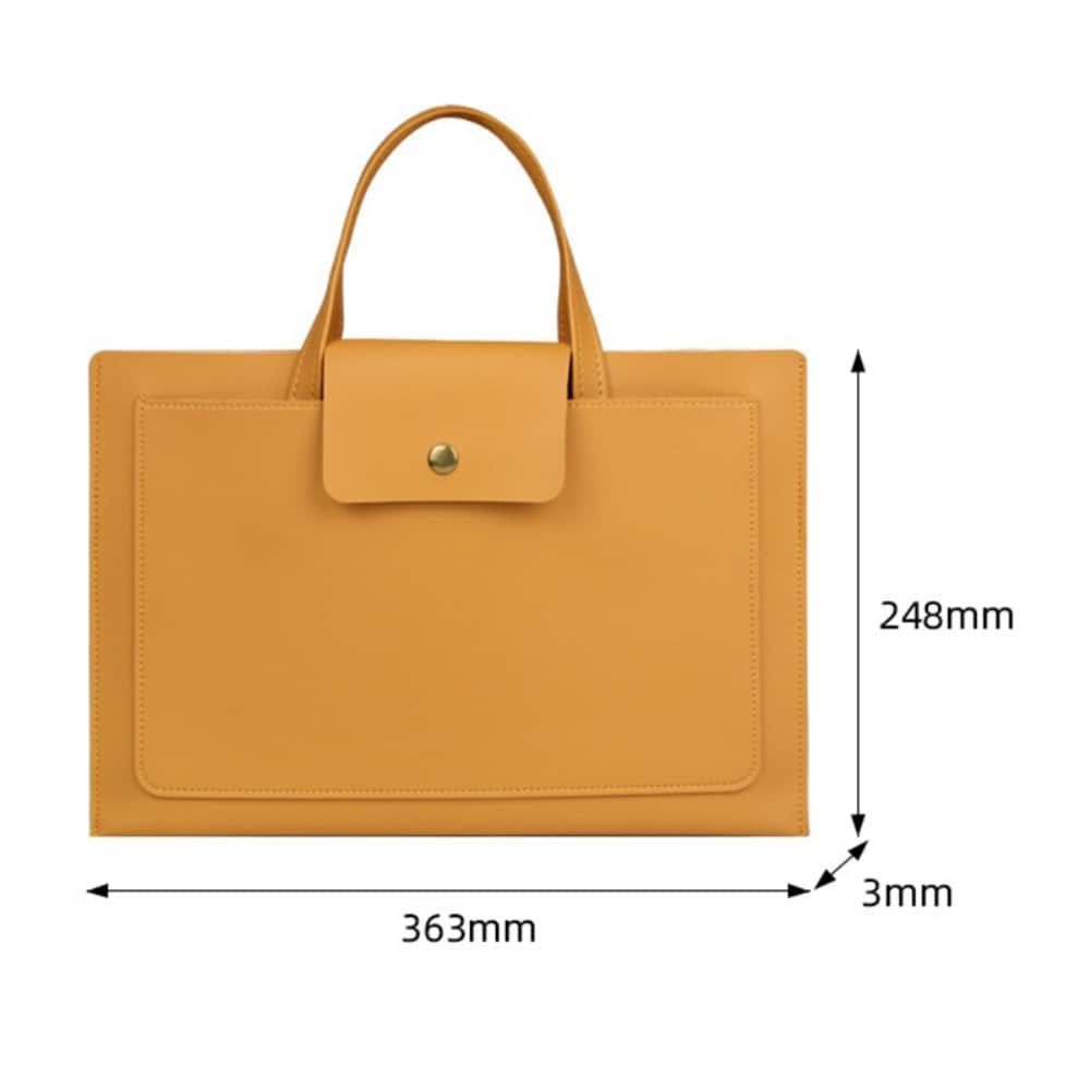 14" minimalistisk laptoptaske i kunstlæder, Sort