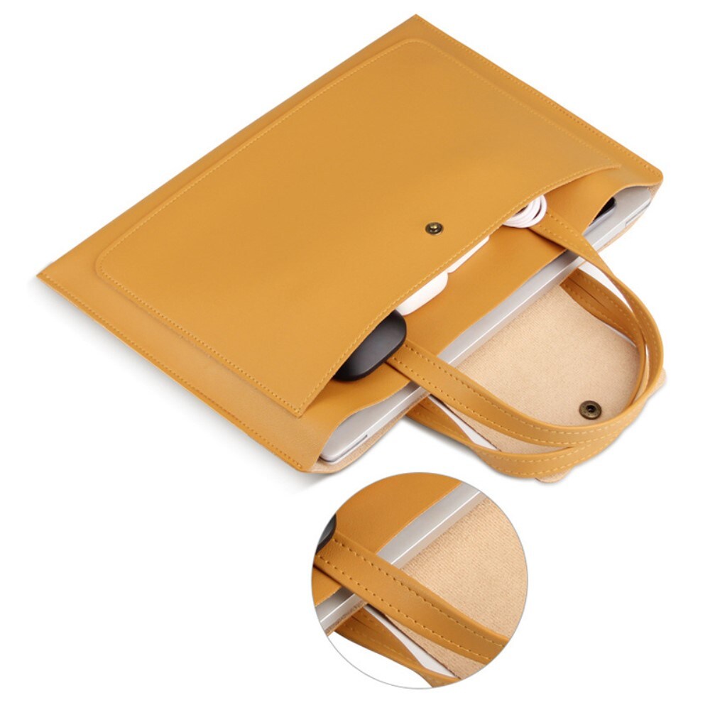 16" minimalistisk laptoptaske i kunstlæder, Sort