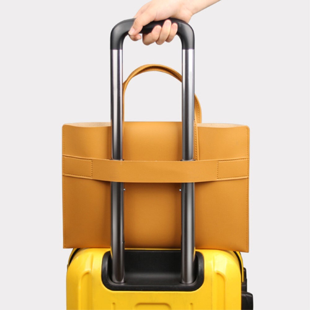 16" minimalistisk laptoptaske i kunstlæder, Sort