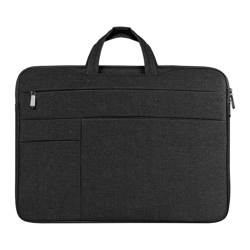 Computertaske med flere yderlommer til 13.9" laptop, Sort