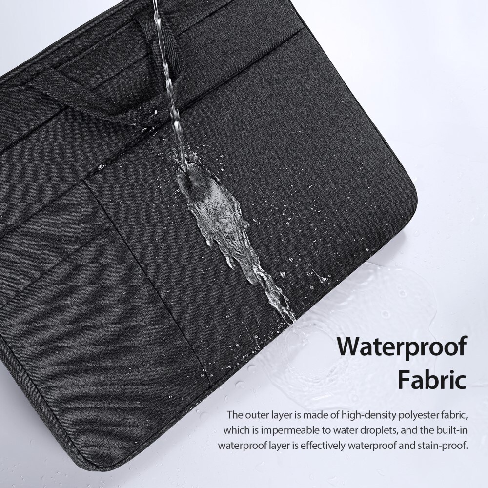Computertaske med flere yderlommer til 13.9" laptop, Sort