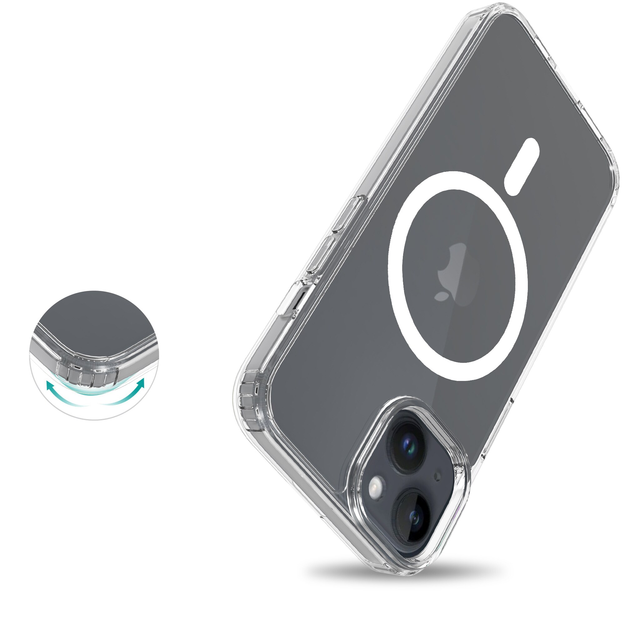 iPhone 14 MagSafe Hybrid-cover, Gennemsigtig