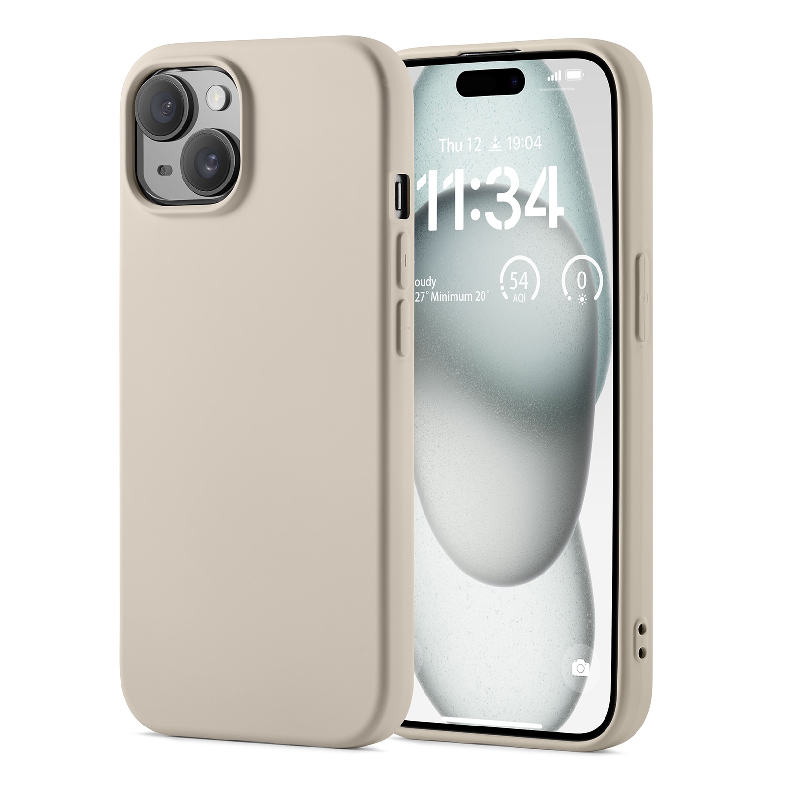 iPhone 15 Mobilcover i TPU, Beige