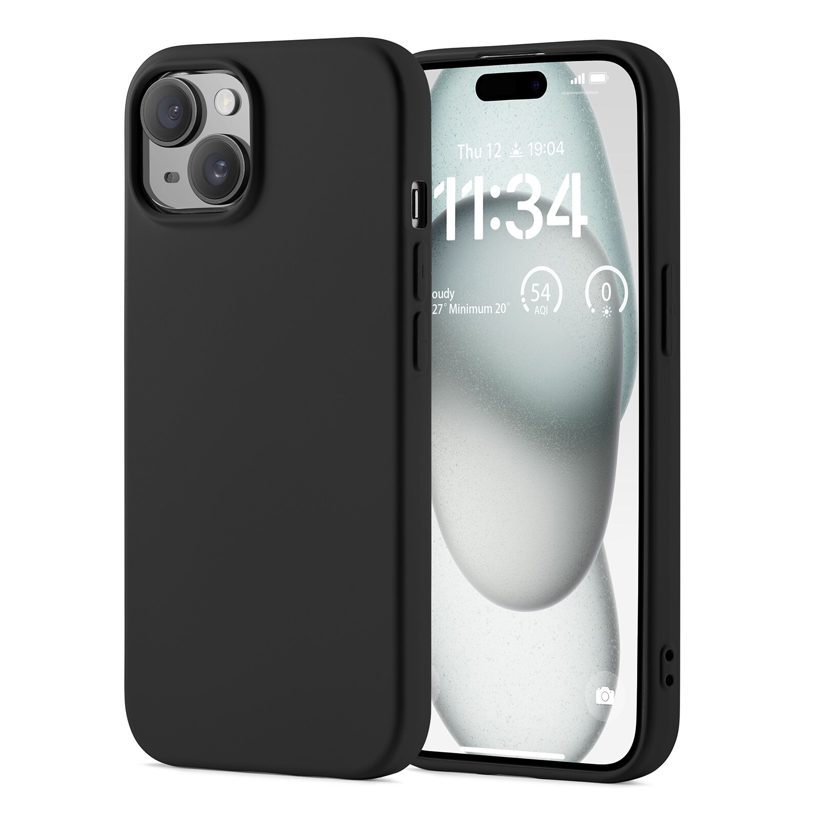 iPhone 15 Mobilcover i TPU, Sort