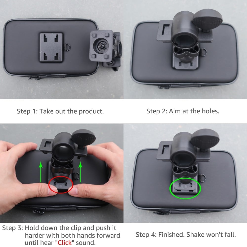 Vandtæt mobilholder til cykel/motorcykel XL, Sort