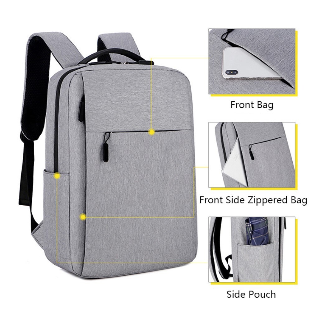 Vandafvisende 16" laptoprygsæk i nylon, Sort