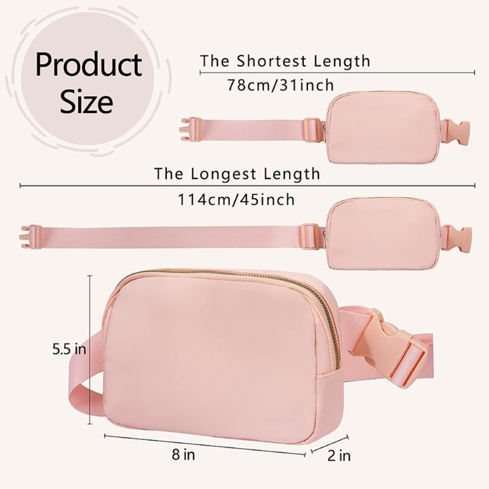 Crossbody-taske i nylon, Lyserød