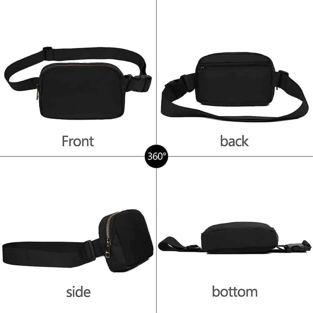 Crossbody-taske i nylon, Sort