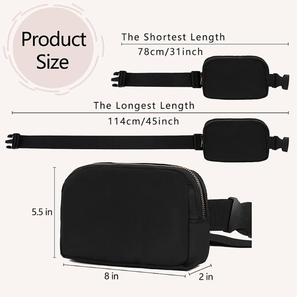 Crossbody-taske i nylon, Sort