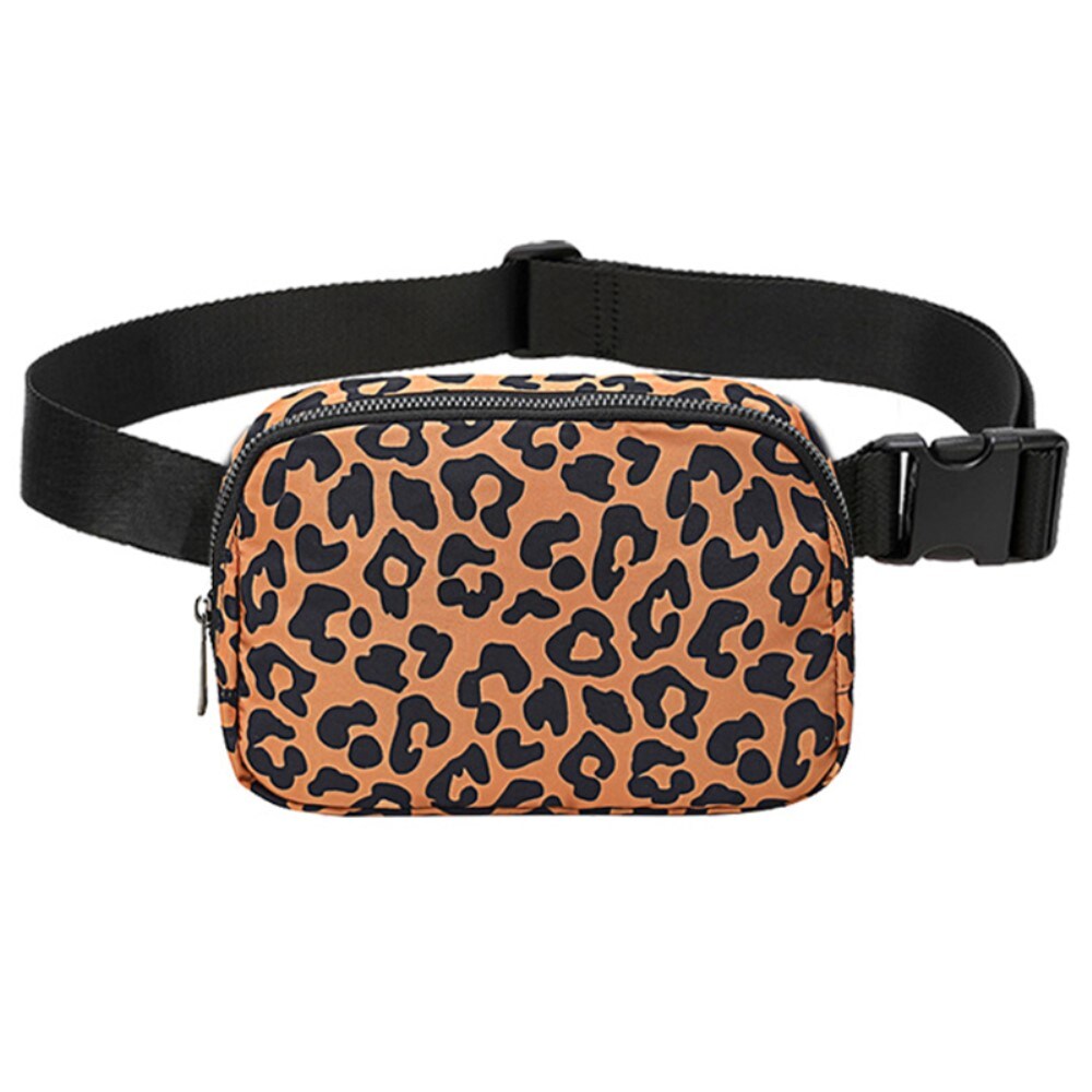 Crossbody-taske i nylon, Leopard