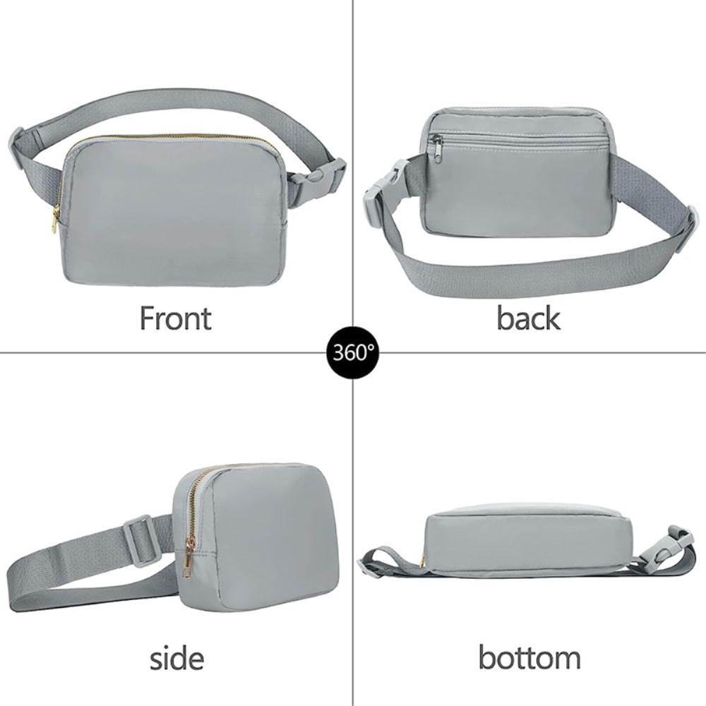 Crossbody-taske i nylon, Grå
