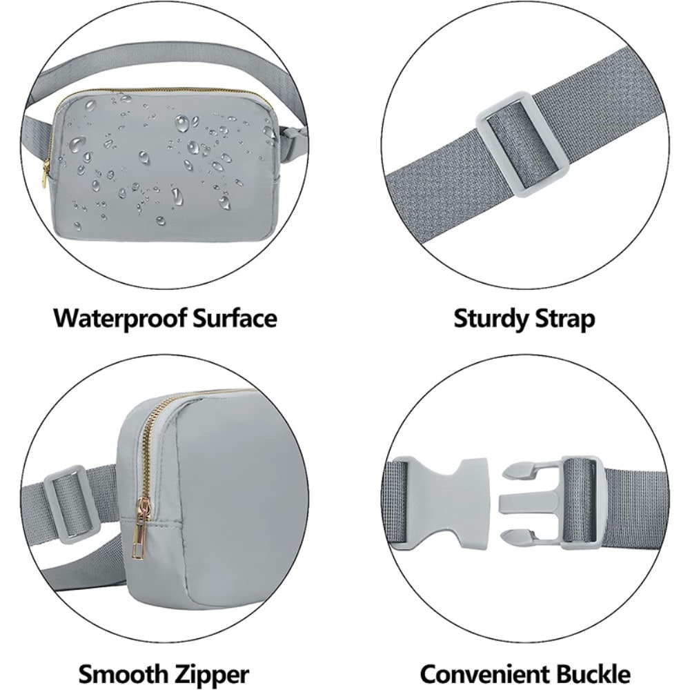Crossbody-taske i nylon, Grå