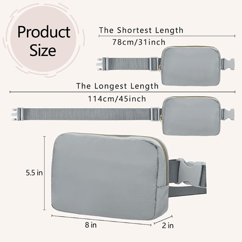Crossbody-taske i nylon, Grå