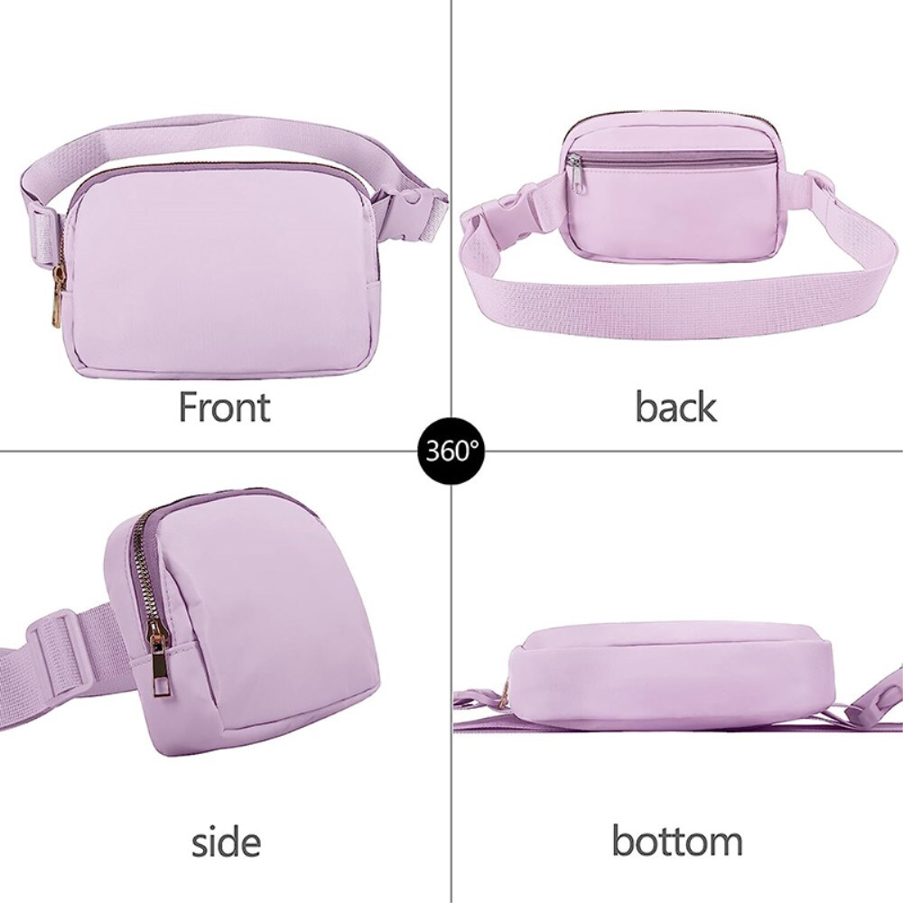 Crossbody-taske i nylon, Lilla