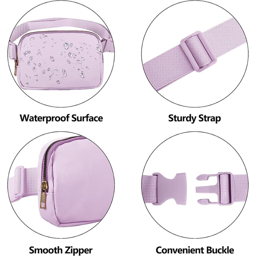 Crossbody-taske i nylon, Lilla