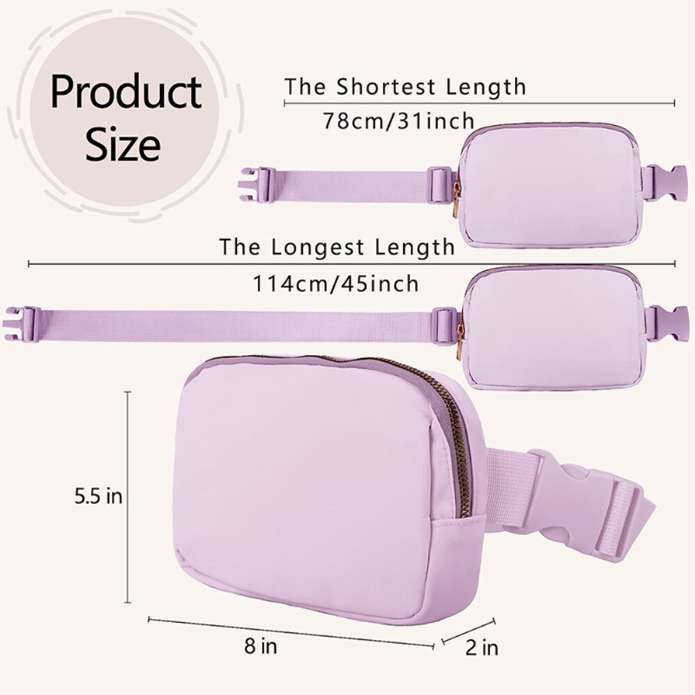 Crossbody-taske i nylon, Lilla