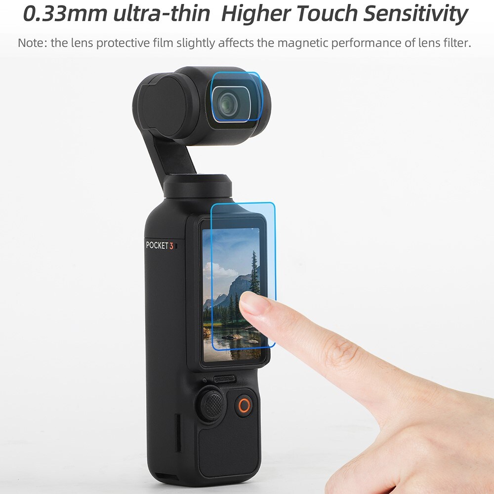 DJI Osmo Pocket 3 skærmbeskytter & linsebeskytter i hærdet glas