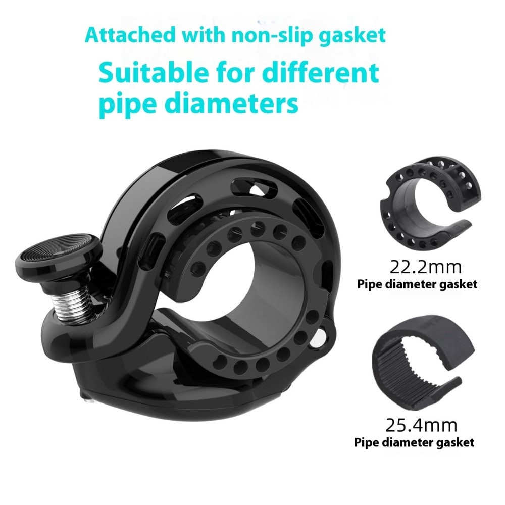 Skjult Apple AirTag-holder & cykelklokke, Sort