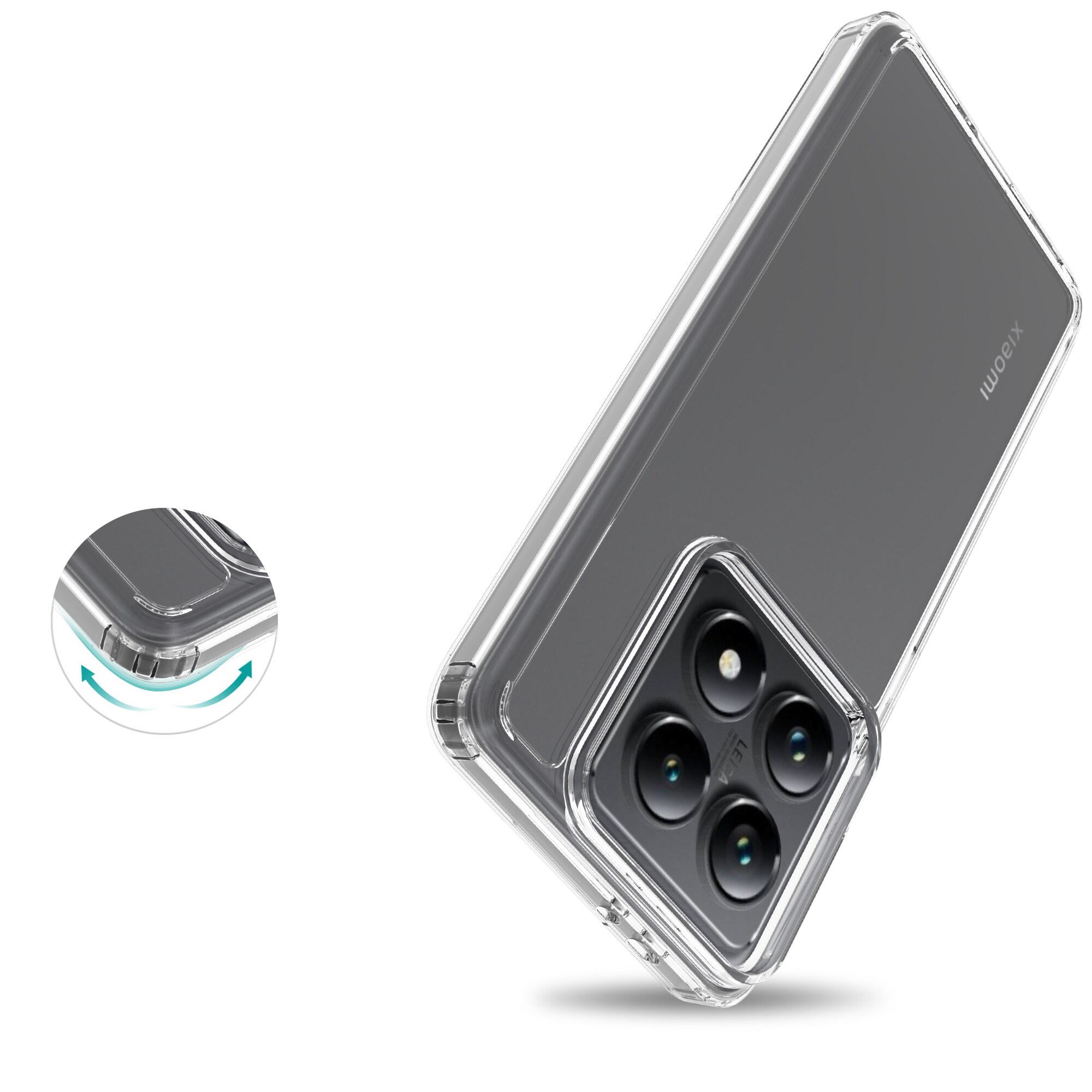 Xiaomi 14T Pro Crystal Hybrid-cover, Gennemsigtig