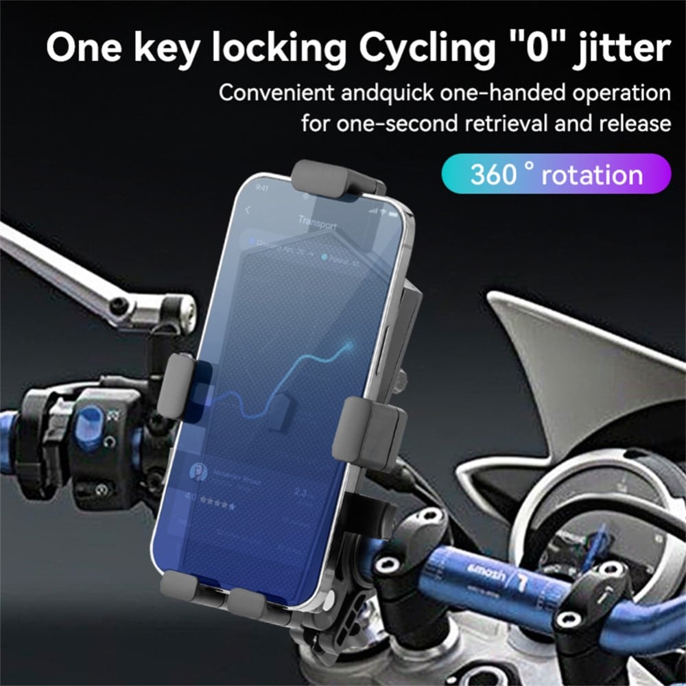 Mobilholder med paraply til barnevogn og cykelstyr, Sort