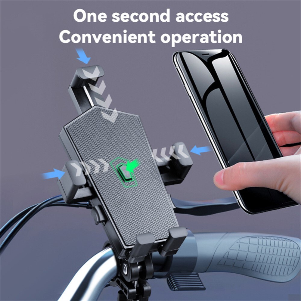 Mobilholder med paraply til barnevogn og cykelstyr, Sort
