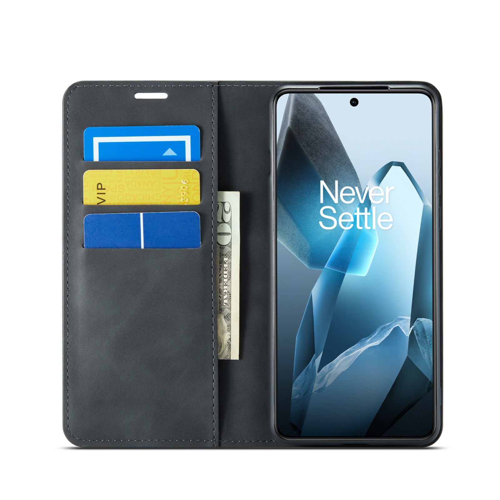  OnePlus 13 Slankt etui med kortholder, Sort