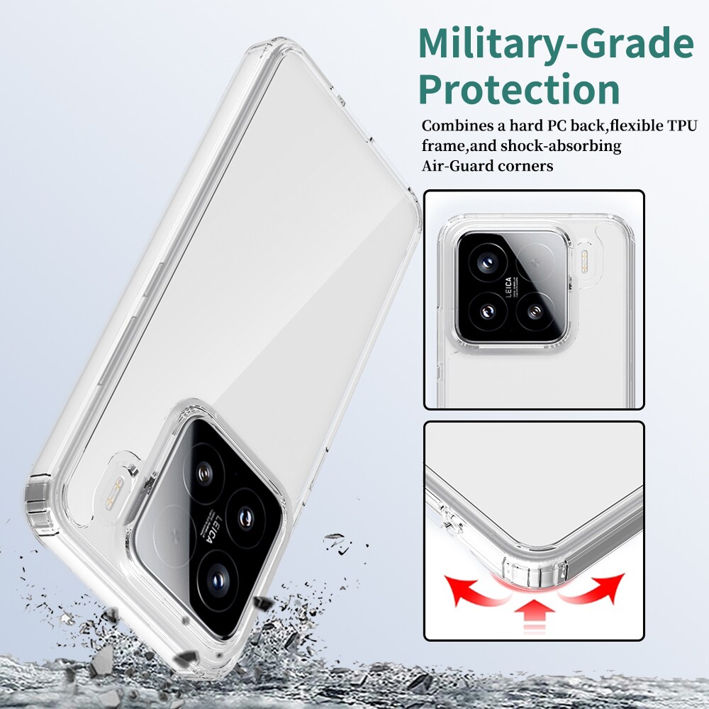 Xiaomi 15 Crystal Hybrid-cover, Gennemsigtig