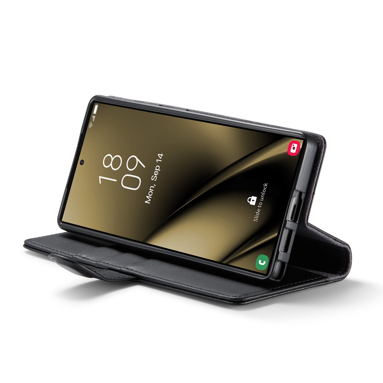 Samsung Galaxy S25 Ultra Pungetui i ægte læder, Sort
