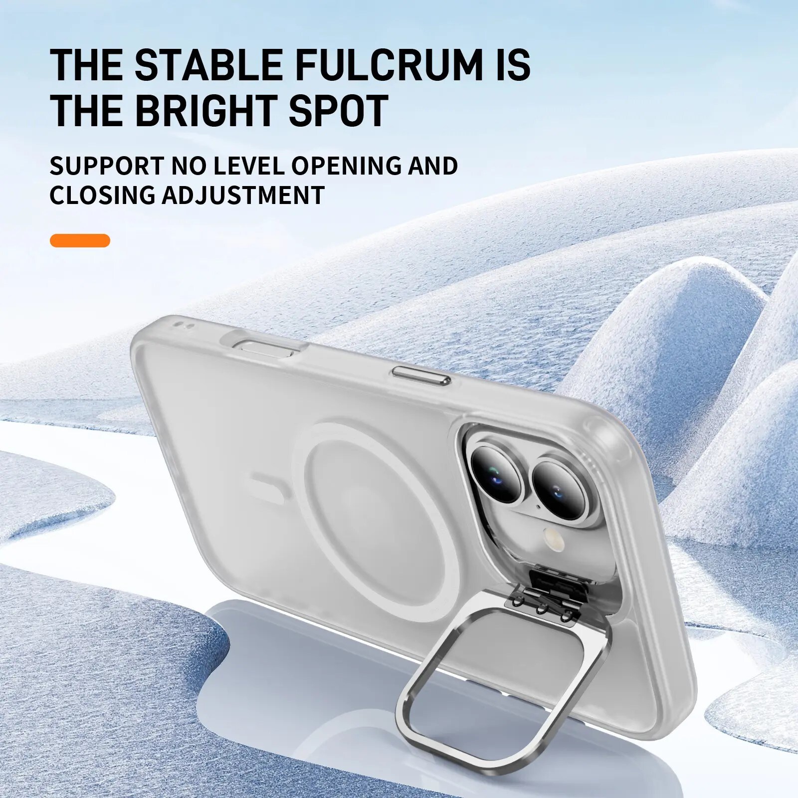 iPhone 16 Hybridcover med MagSafe og kickstand, Gennemsigtig