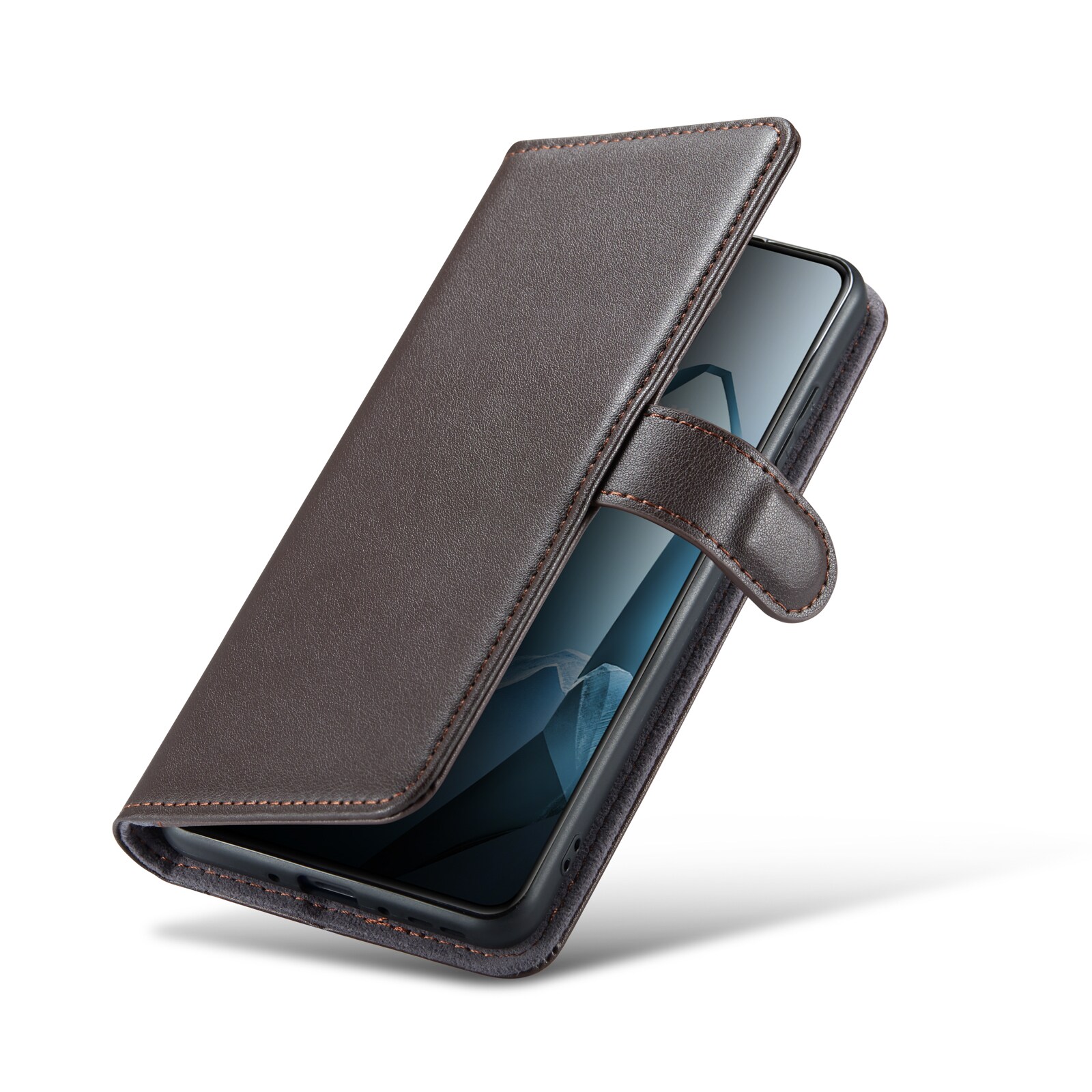  OnePlus 13 Pungetui i ægte læder, Brun
