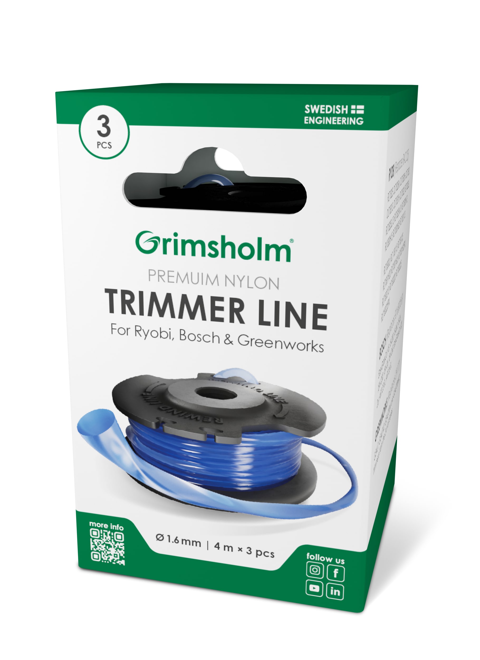 Ryobi Trimmertråd Premium Nylon 4m (3-pak)