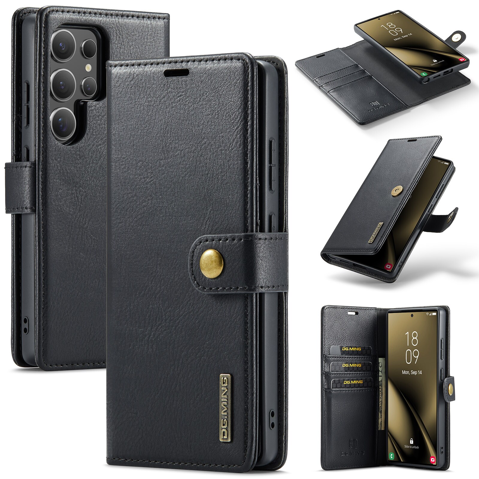 Samsung Galaxy S25 Ultra Pungetui med aftageligt cover, Black