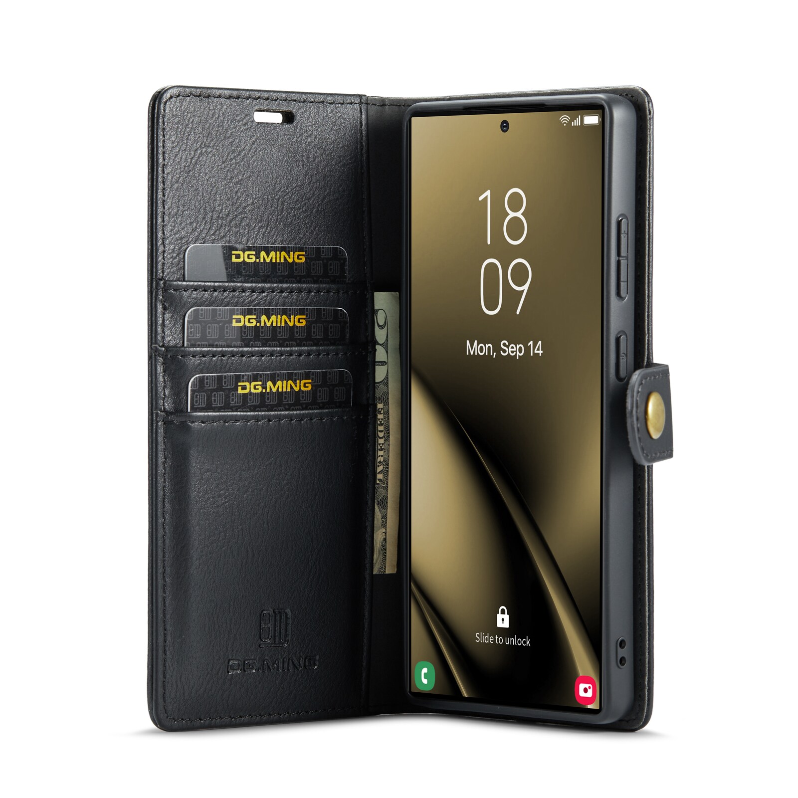 Samsung Galaxy S25 Ultra Pungetui med aftageligt cover, Black