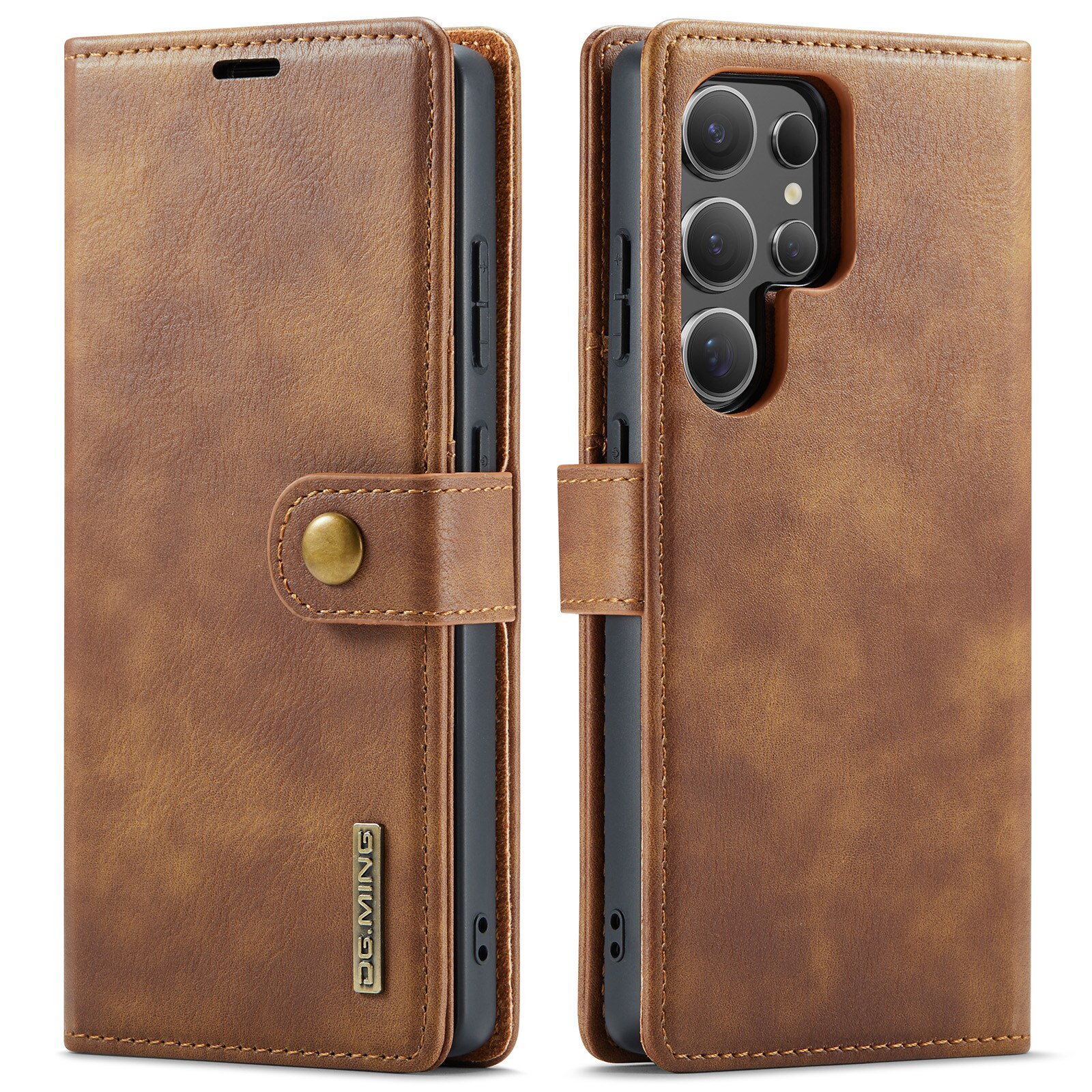Samsung Galaxy S25 Ultra Pungetui med aftageligt cover, Cognac