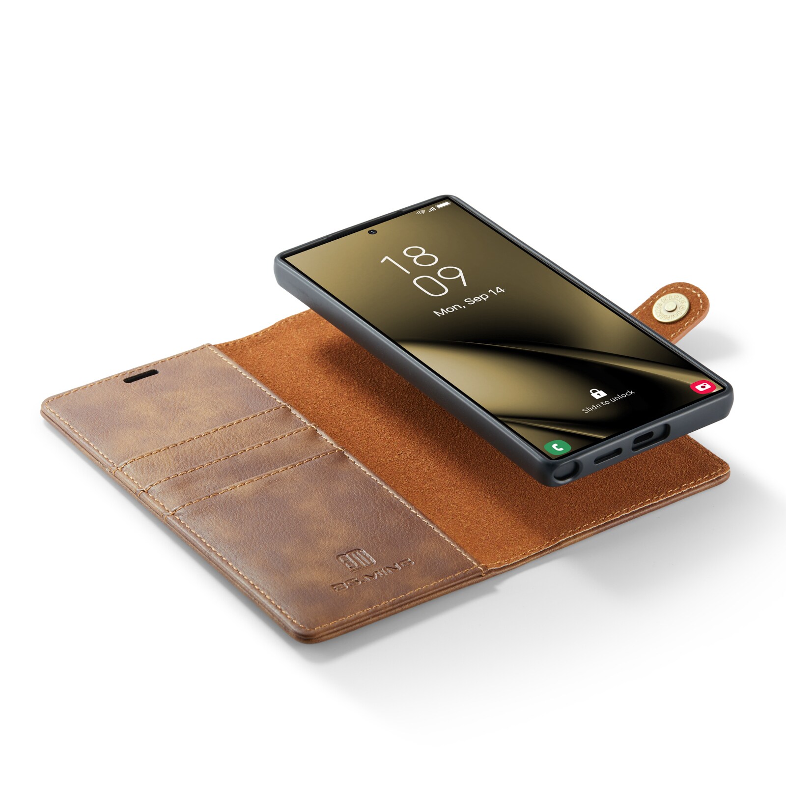 Samsung Galaxy S25 Ultra Pungetui med aftageligt cover, Cognac