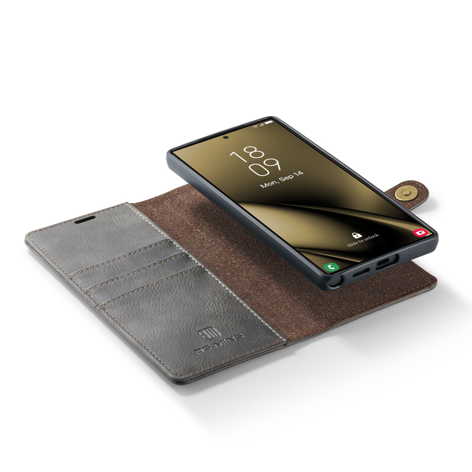 Samsung Galaxy S25 Ultra Pungetui med aftageligt cover, Brown
