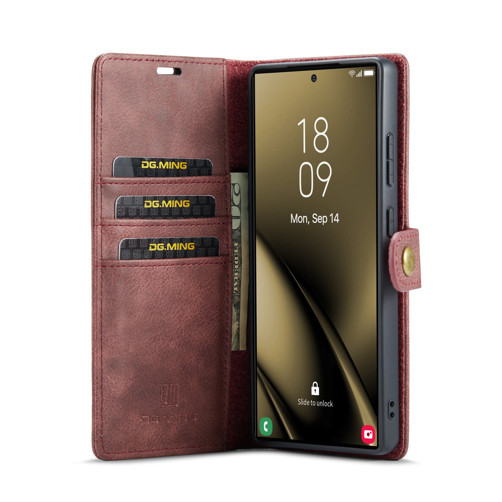 Samsung Galaxy S25 Ultra Pungetui med aftageligt cover, Red