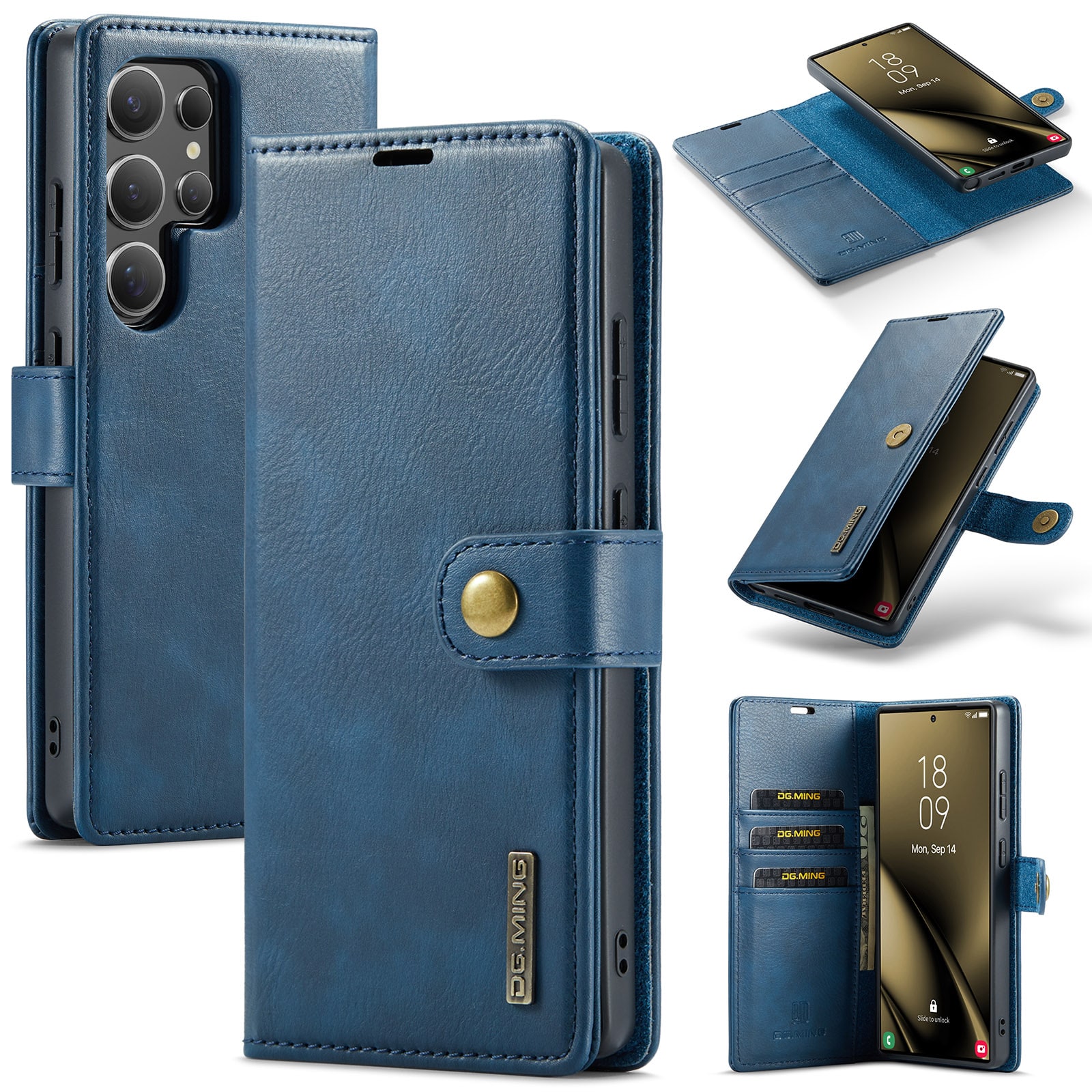 Samsung Galaxy S25 Ultra Pungetui med aftageligt cover, Blue