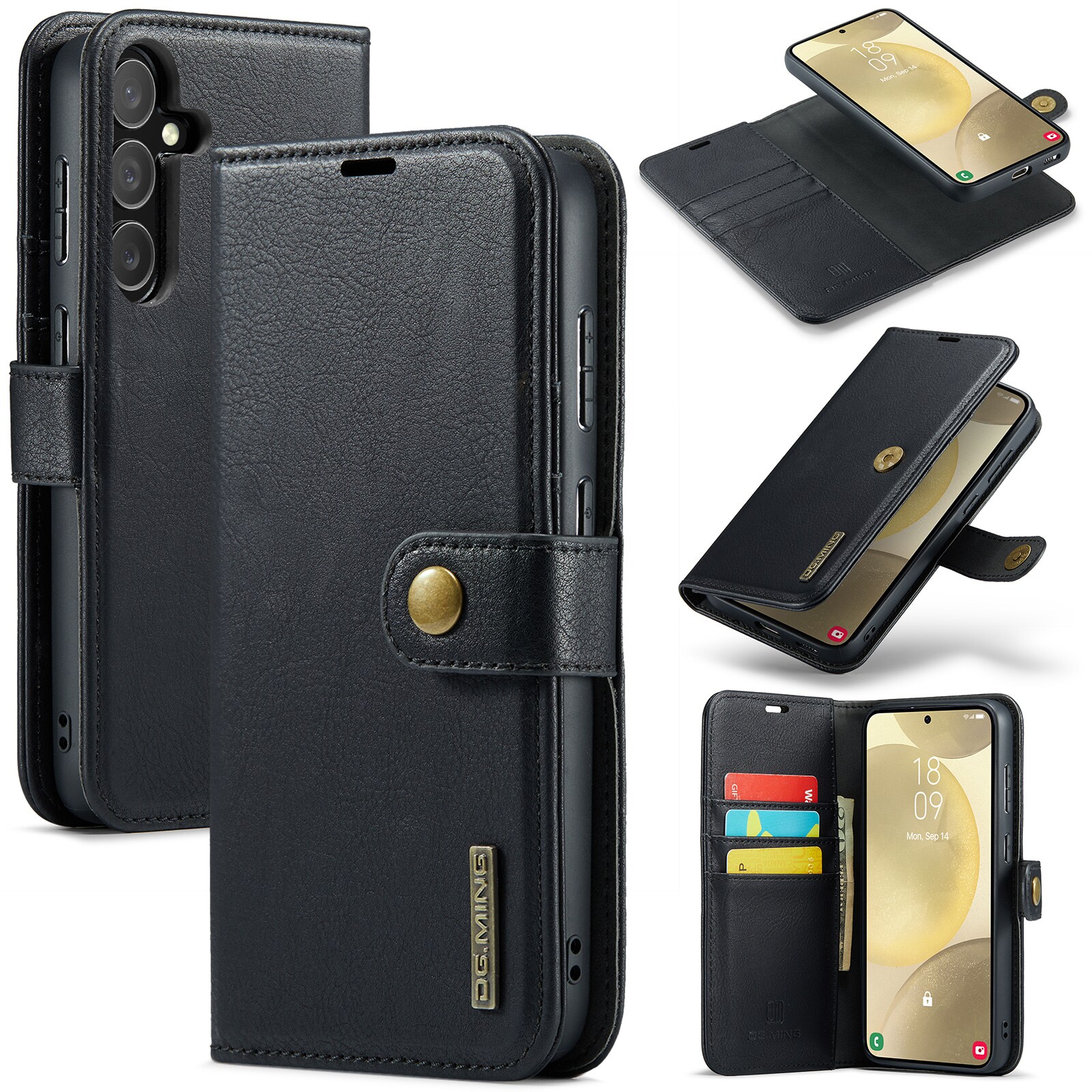 Samsung Galaxy S25 Pungetui med aftageligt cover, Black