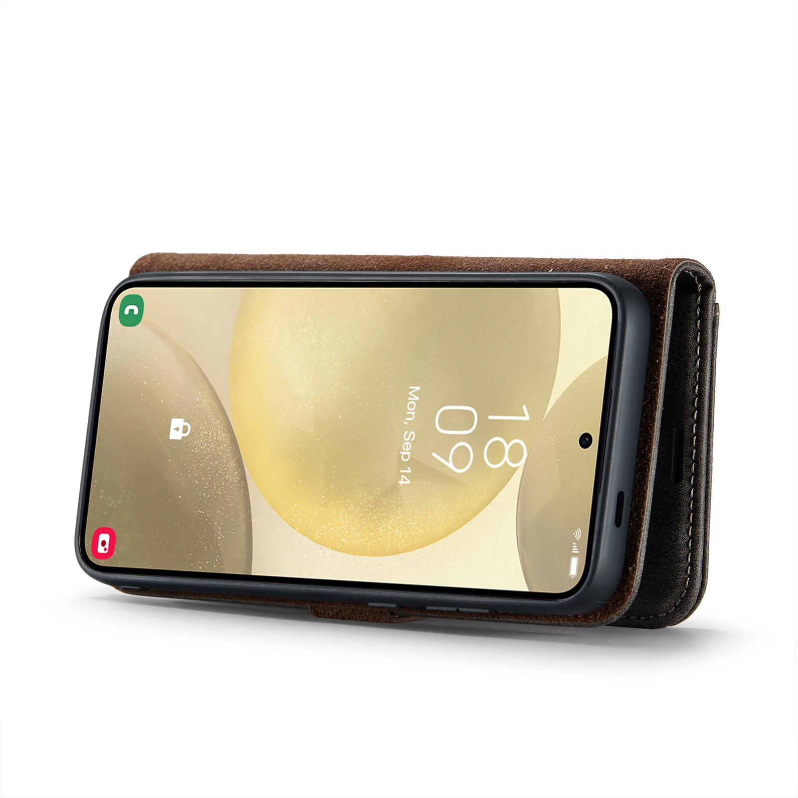 Samsung Galaxy S25 Pungetui med aftageligt cover, Brown