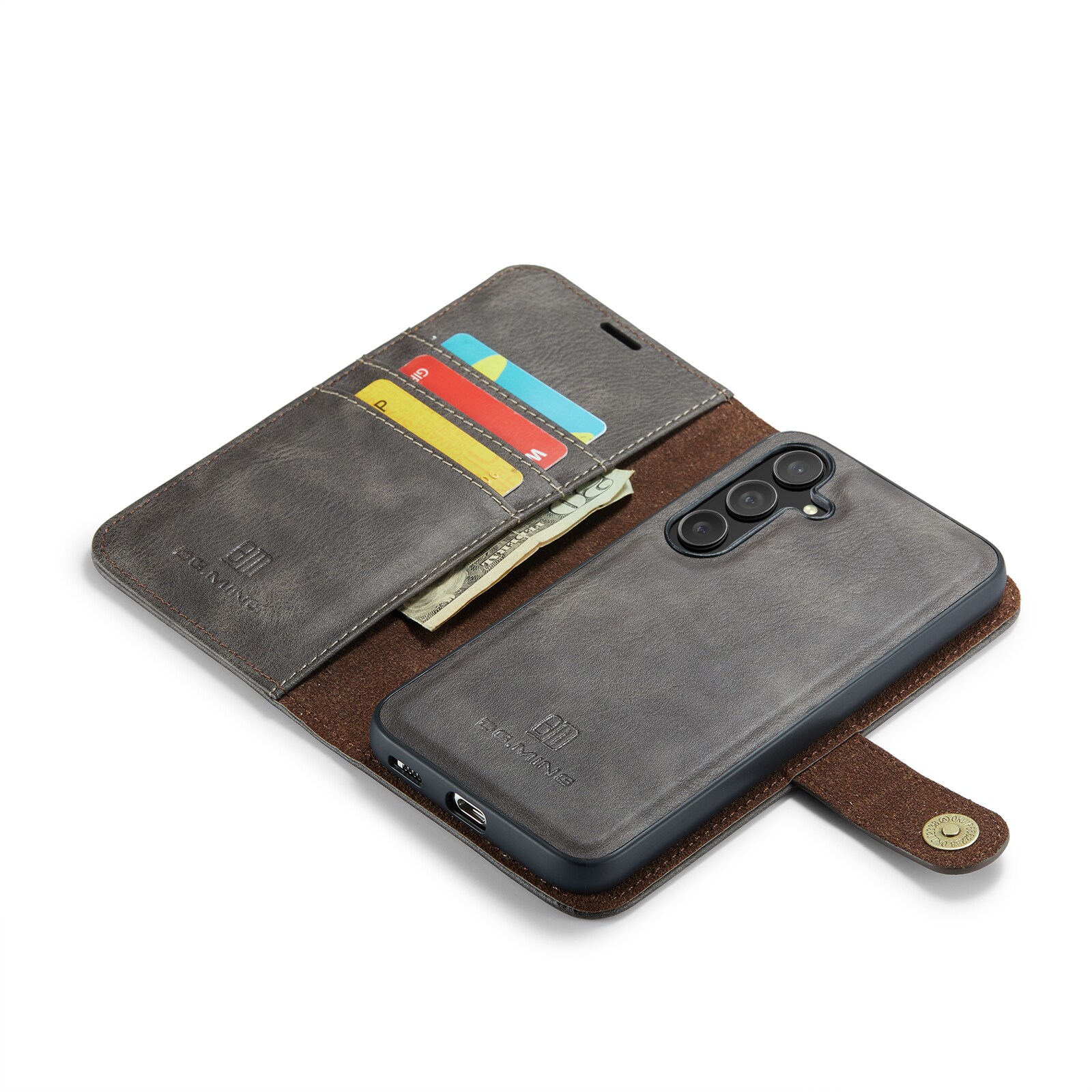Samsung Galaxy S25 Pungetui med aftageligt cover, Brown