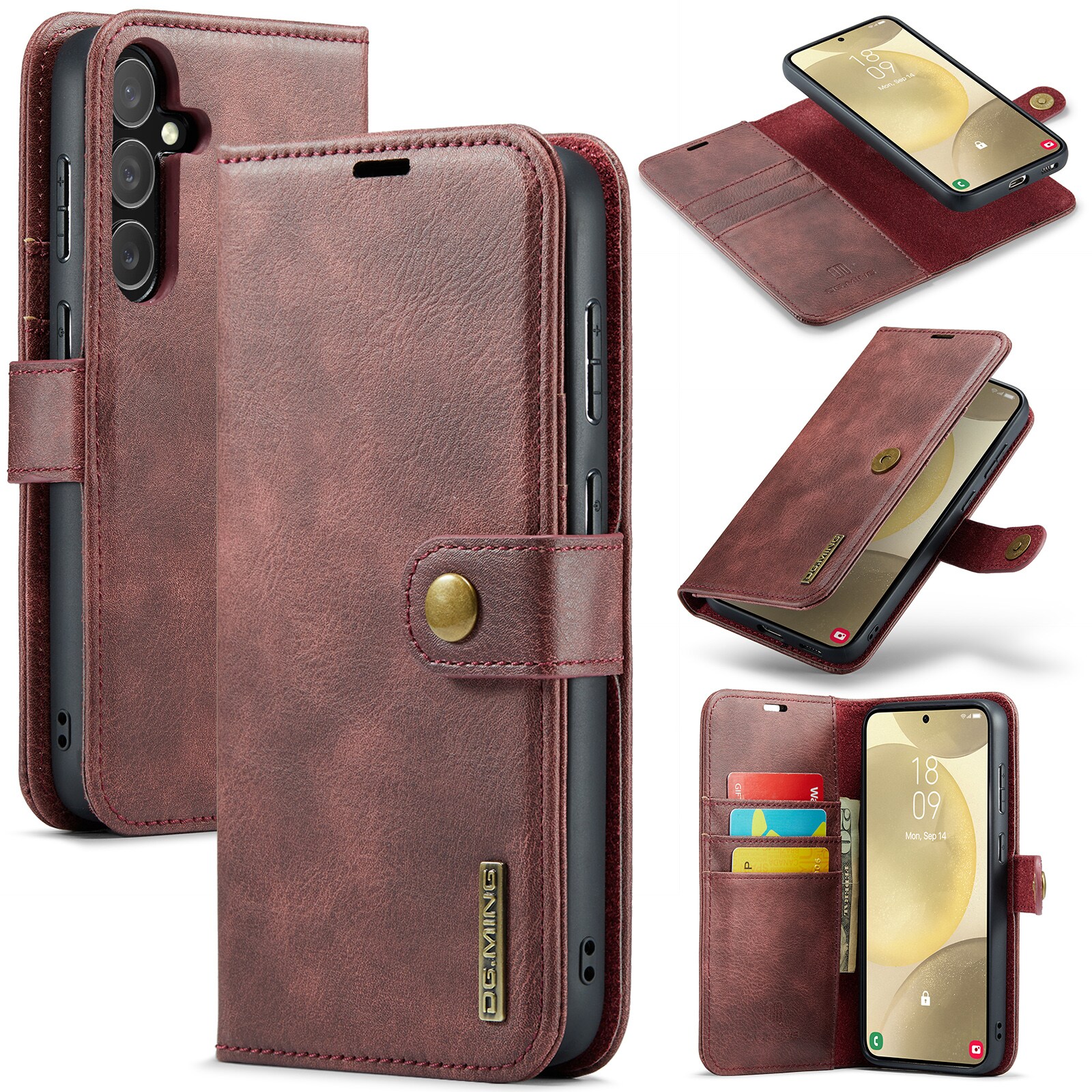 Samsung Galaxy S25 Pungetui med aftageligt cover, Red