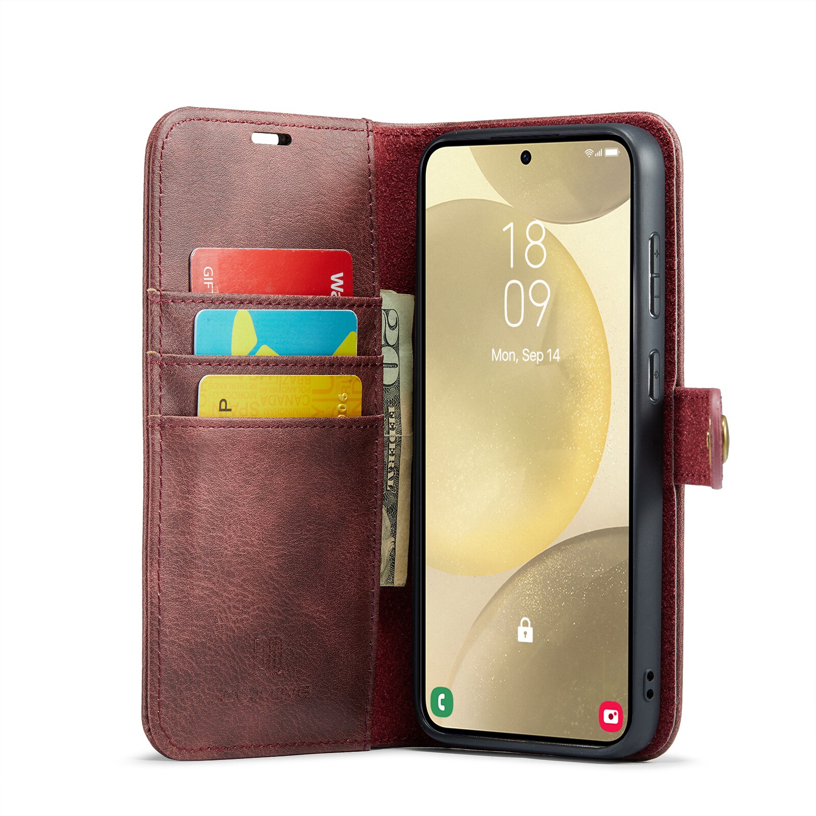 Samsung Galaxy S25 Pungetui med aftageligt cover, Red