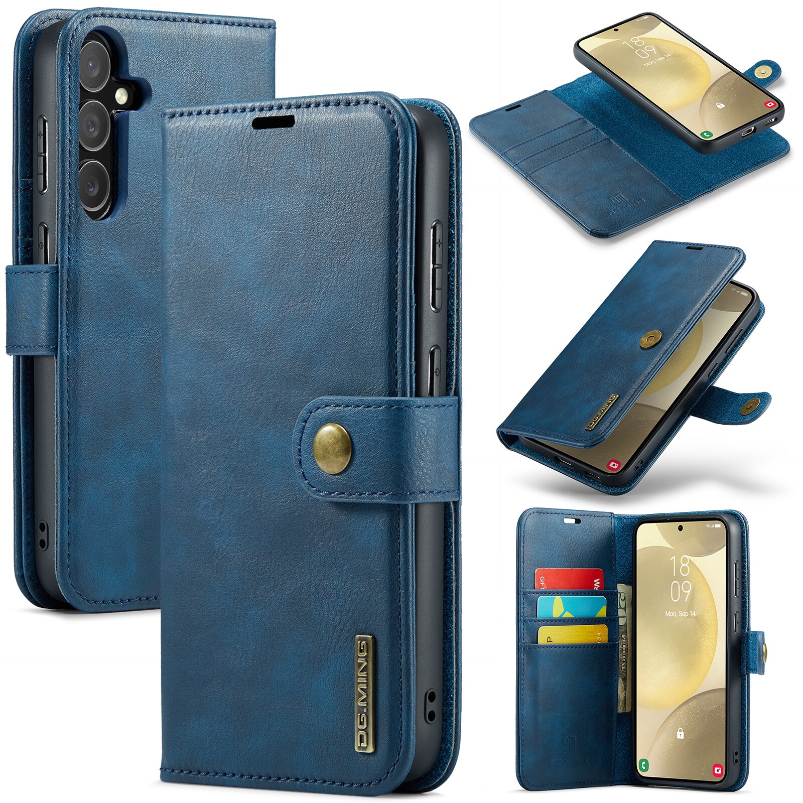 Samsung Galaxy S25 Pungetui med aftageligt cover, Blue